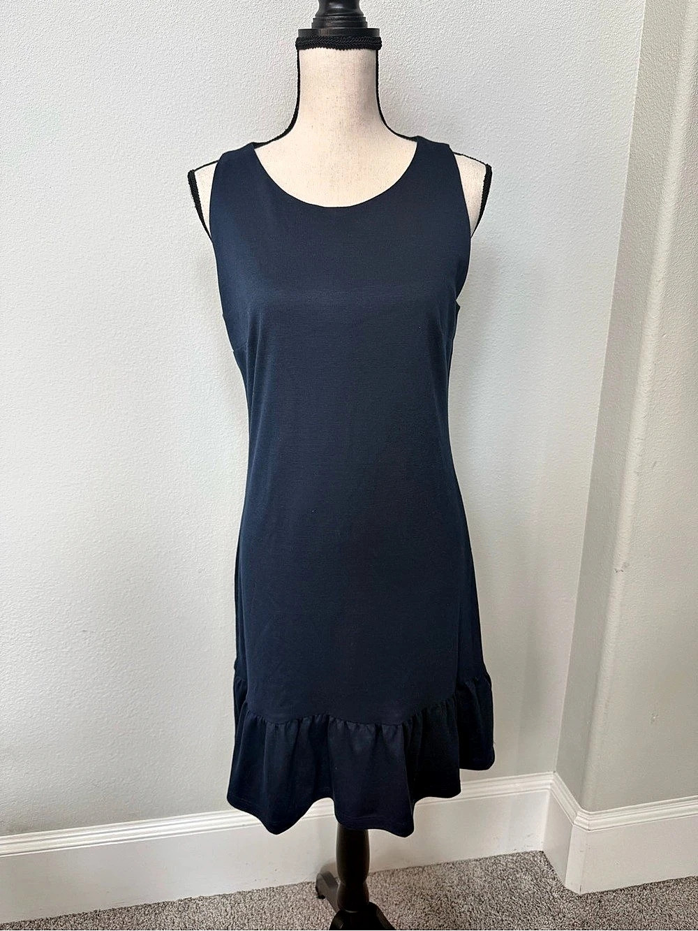 Hutch Ruffle Hem Dress in Navy Blue Size Small